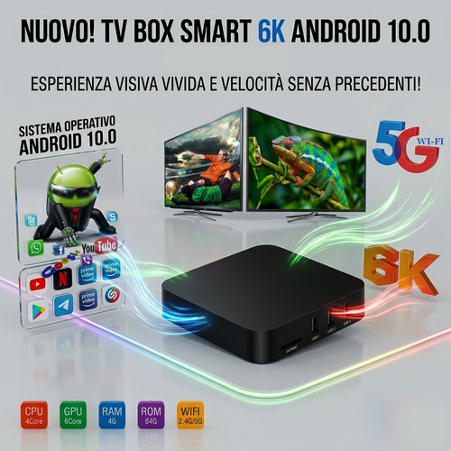 Smart box android 0 4gb - 10.0,